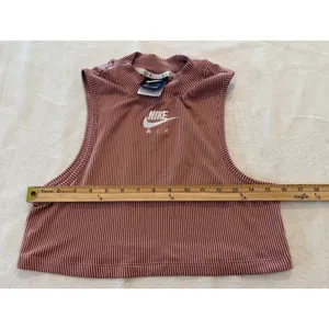 Nike Air Women's Sportswear Rib Crop Tank Top Mock Neck Slim Fit Canyon Rust Sm thumbnail 7