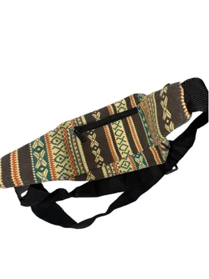Southwestern Tribal Print Festival Boho Waist Clip On Canvas Fanny Pack thumbnail 4