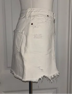 Abercrombie & Fitch White Distressed Skirt thumbnail 2