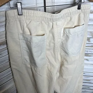 URBAN OUTFITTERS 90s Y2K Wide Leg Corduroy Pants Cream Size Large thumbnail 5