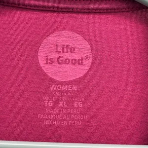 Life is Good Raspberry Color Half Full Wine Glass Tshirt Top thumbnail 6