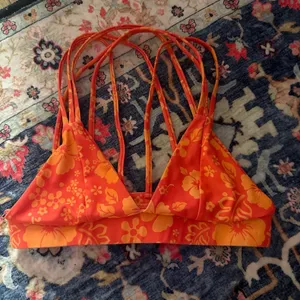 Kulani kinis Orange Floral Bikini Top thumbnail 1