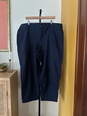J. Crew Cotton Camp Pants Chino Straight Leg‎ Utility Navy Blue Plus Size 20 thumbnail 2