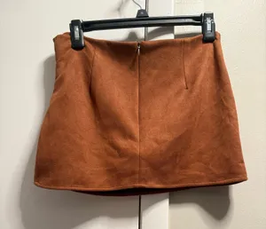 Rust Faux Suede Mini Skirt Orange Size M thumbnail 2