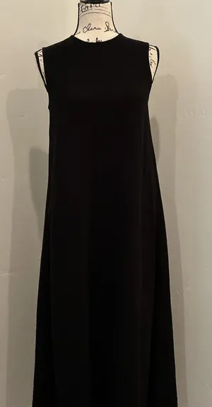 Bestie 4313 Maxi Dress Black Sleeveless High Neck Minimalist Size S thumbnail 1