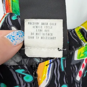 Vintage Big Hed Designs Sundress Women Small Black Cocktail Music Rayon 90's Y2K thumbnail 7