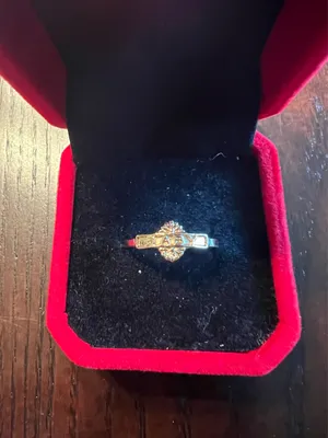 Gorgeous 10k Plated Cubic Zirconia Ring Size 8 Gold thumbnail 1