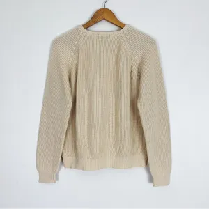 Vintage Raglan Crewneck Pullover Knit Sweater in Cream | Size M thumbnail 9