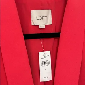 NEW LOFT Peplum Blazer in Coral - Size L thumbnail 3