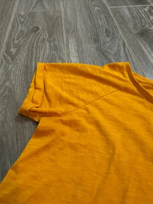 Scout womens' Short Sleeve raw edge 100% cotton Tee Mustard Yellow XS Like new thumbnail 3