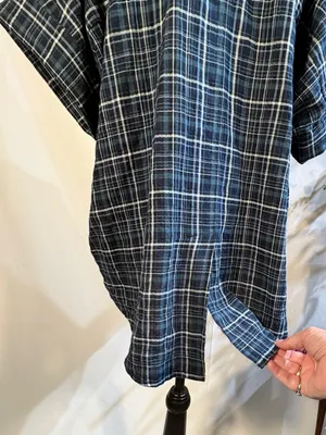 ☀️NWT Madewell Swenson Popover Shirt Morehead Plaid Deep Indigo Sz Large🧡 thumbnail 8