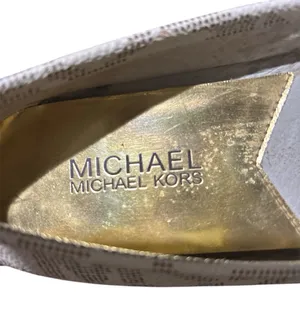 Michael Kors MK Logo Vanilla Gold Signature Slip On Flats Sz 7M Ballet thumbnail 5