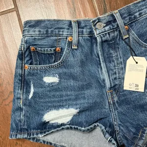 Levi’s Premium Denim Blue Distressed Women's Shorts thumbnail 3