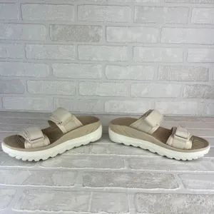 Vionic Renewal Recovery Slides Sandals Womens 9 Men 7.5 Beige 2-Strap Hook Loop thumbnail 9