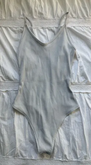 American Eagle Bodysuit Ribbed White thumbnail 1