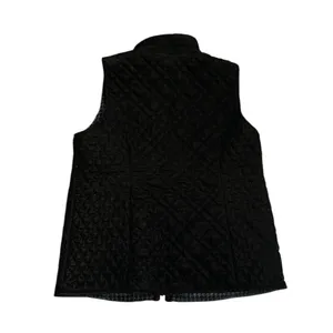 Chicos Black Quilted Velour Reversible Full Zip Mock Neck Vest Equestrian Chic thumbnail 2