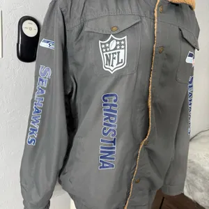NFL Seattle Seahawks Jacket W/ Fur Inside, Gray thumbnail 3