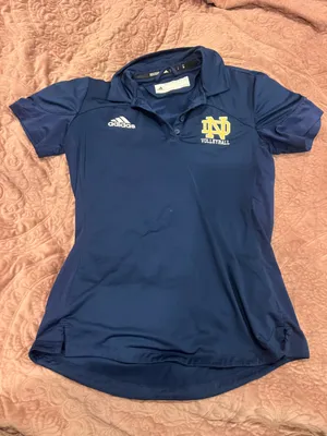 adidas Navy Blue Notre Dame Volleyball Polo Shirt thumbnail 1
