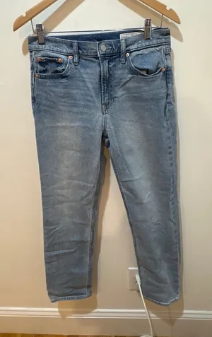 Gap 90s Straight High Rise Jeans Light Wash Blue Denim Size 28 6‎ Regular thumbnail 1