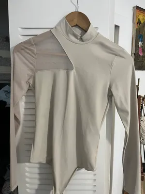 Abercrombie Crème Mesh Cut-out Bodysuit thumbnail 1