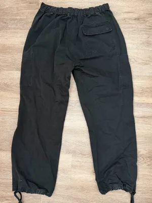 100% Cotton Black Cargo Pants Size M thumbnail 4