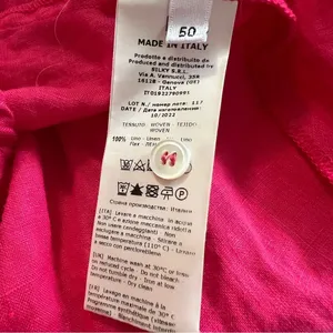 Rosso35 100% Linen Belted Midi Shirt Dress Fuchsia Pink Italy US 14 thumbnail 8