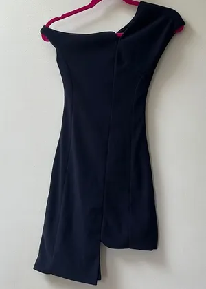 Few Moda | Sexy Asymmetric Mini Dress XS Navy Blue thumbnail 1