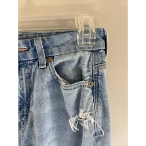 American Eagle Curvy Mom Jeans Light Wash Distressed‎ High Rise Blue Denim 26x26 thumbnail 15
