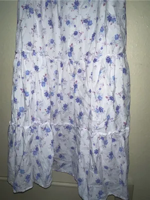 LoveShackFancy For Target White and Purple Floral Maxi Dress thumbnail 3