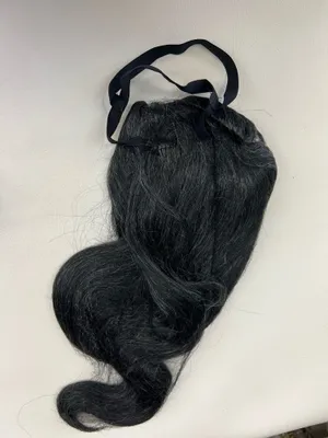 Black biker beard and mustache wig with black bandana thumbnail 3