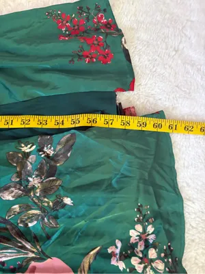 Lulus Still the One Emerald Green Floral Print Satin Maxi Dress Size Large NWT thumbnail 8
