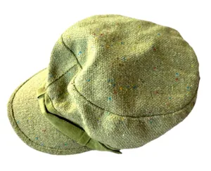 Vintage Speckled Green Tweed Wool Cap Hat thumbnail 1