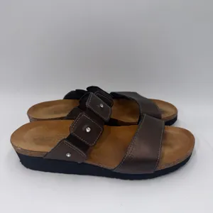 Naot Ashley Women Bronze Metallic Leather Rhinestone Slide Sandals Size 40 thumbnail 2