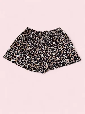 Leopard Print Lounge Shorts - Animal Print thumbnail 2