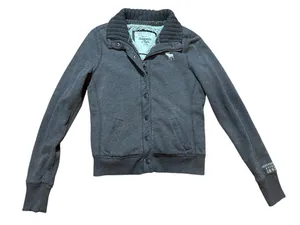 Y2K Abercrombie & Fitch Faux Fur Lined Preppy Soft‎ Girl Cozy Core Jacket 2000s thumbnail 1
