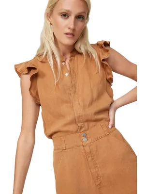 Joe's Jeans Emilia Romper in Small Tan Brown Womens Shortalls Outfit thumbnail 12