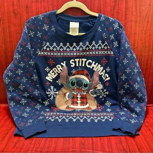 Disney Stitchmas Christmas Sweatshirt M thumbnail 1