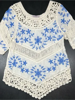 Anthropologie Oliver by Escio Size S Boho Crochet Tunic Top thumbnail 1