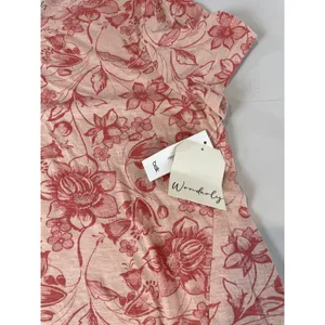 Wonderly Flowy Asymmetrical Hem Floral Top Size L Lightweight NWT thumbnail 5