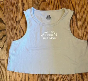 PacSun White Sleeveless babydoll crop tank top‎ Y2K vibes thumbnail 1