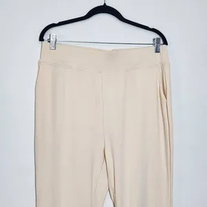 Cream Pull-on Stretchy Yoga Pants Size 2XL Cream Yoga Pants thumbnail 3