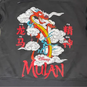 Disney‎ Princess women’s gray Mushu Mulan Pullover Hoodie size Small thumbnail 2