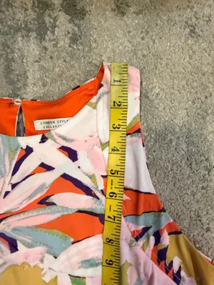London Style Floral Dress in Pink and Orange thumbnail 7