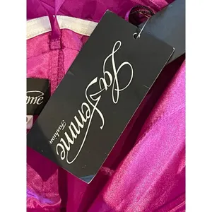 La Femme Purple Magenta Strapless‎ Rhinestone Sweetheart Neck Gown Size 0 thumbnail 11
