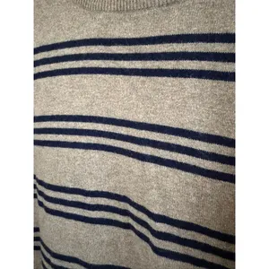 J.Crew Mens Cotton Cashmere Striped Crewneck Sweater Grey Navy Blue Large thumbnail 4