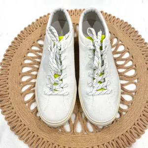 Rothy's The Lace Up Sneaker Chartreuse White Knit Size Women's 9 thumbnail 3