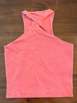 Abercrombie & Fitch Women’s Twist Front Cotton Stretch Pink Tank Top Size S thumbnail 1