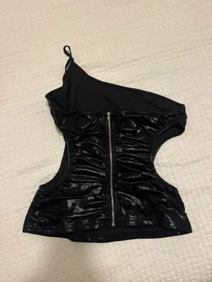 Black leather top thumbnail 2