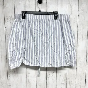 Maeve Shirt Women Size XS Stripe‎ Off the Shoulder Tie Neck 3/4 Sleeve Blouse thumbnail 6