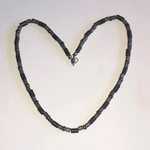 Black Metallic Beaded Boho Necklace thumbnail 1